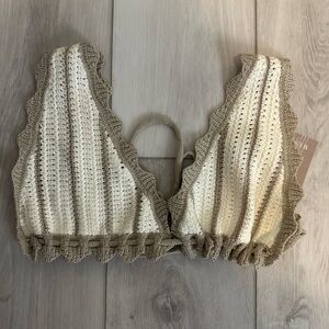 Meshki Jadia Contrast Crochet Bralette
